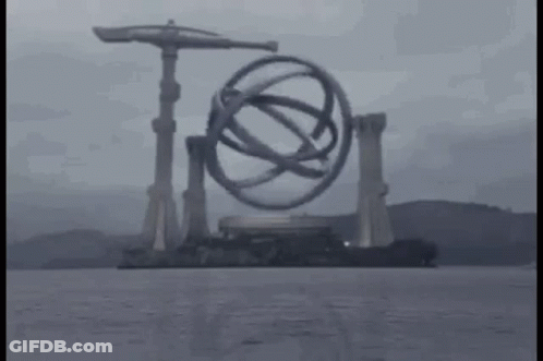 Large Sculpture Floating In Ocean GIF