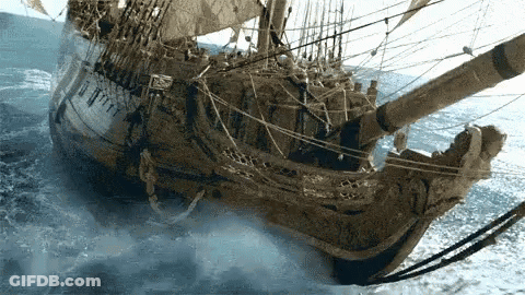 Large Ship In Ocean GIF