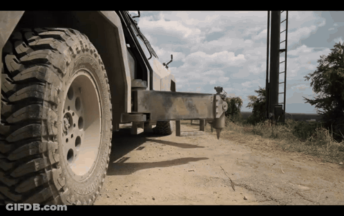 Large Tire Saying BFGoodrich GIF