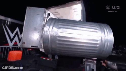 Large Trash Can In Front Of Truck With Letter W GIF