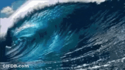 Large Wave Breaking In Ocean GIF