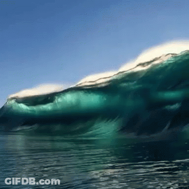 Large Wave Breaking In Ocean GIF