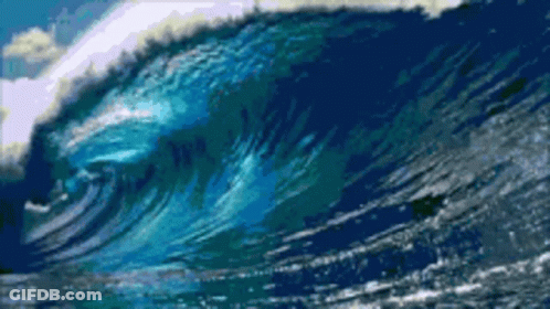 Large Wave Breaking On Shore GIF