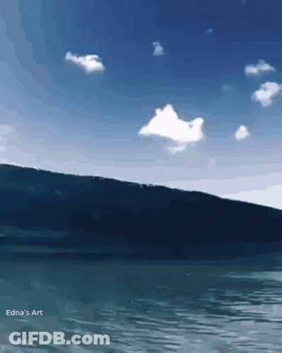 Large Wave Breaking On Shore GIF