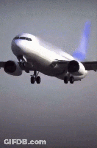 Large White Airplane Flying GIF