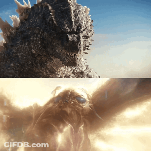 Largely Heroic Godzilla Mothra GIF