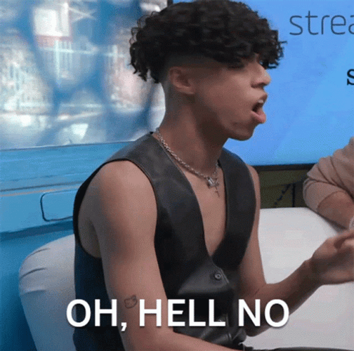 Larray Firm Disagree Oh Hell No Hell Nah GIF