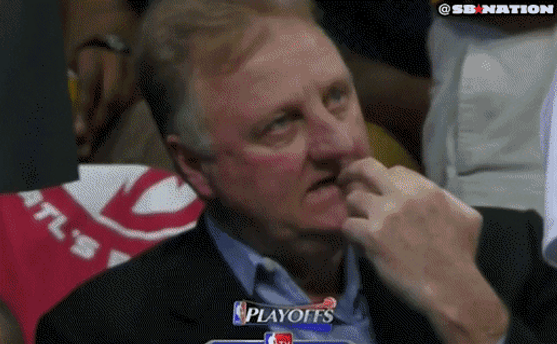 Larry Bird Biting Nail GIF