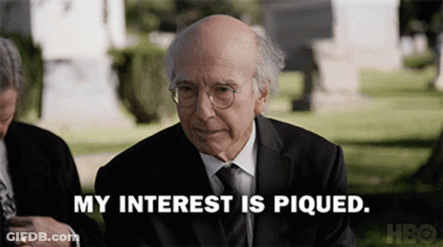 Larry David Interest Is Piqued GIF
