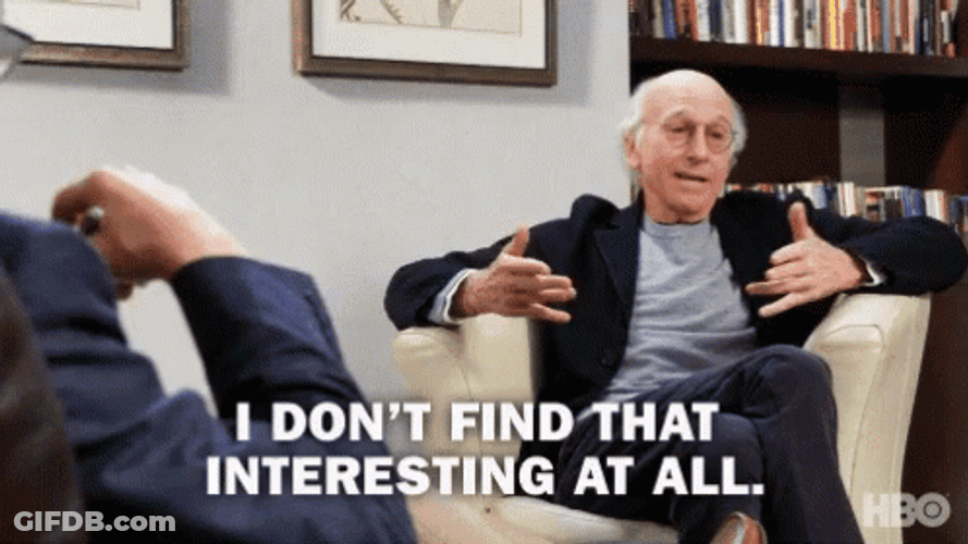 Larry David Not Interesting GIF