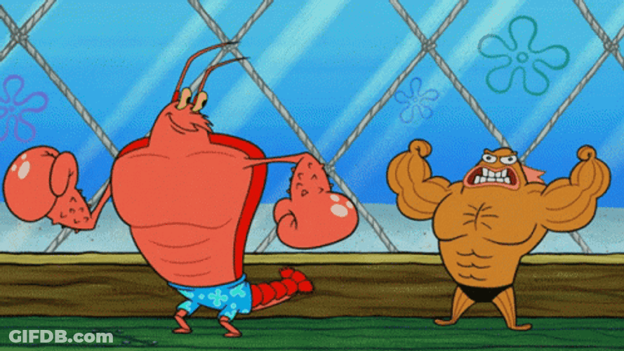 Larry The Lobster Flex His Strength GIF