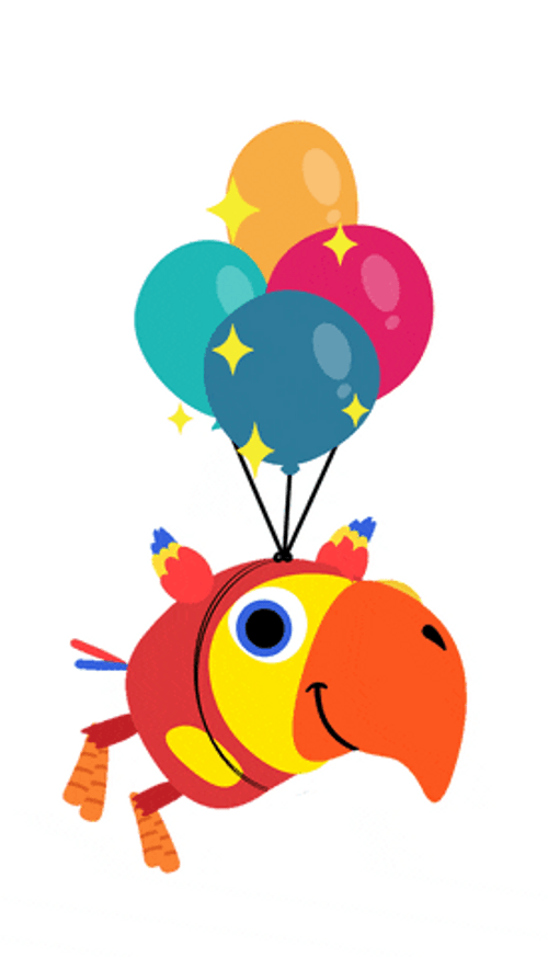 Larry Tied With Balloon GIF