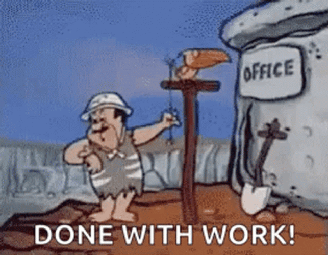 Last Day Of Work Done Fred Flintstone GIF