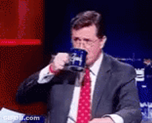 Late Night Show Stephen Spit Take GIF