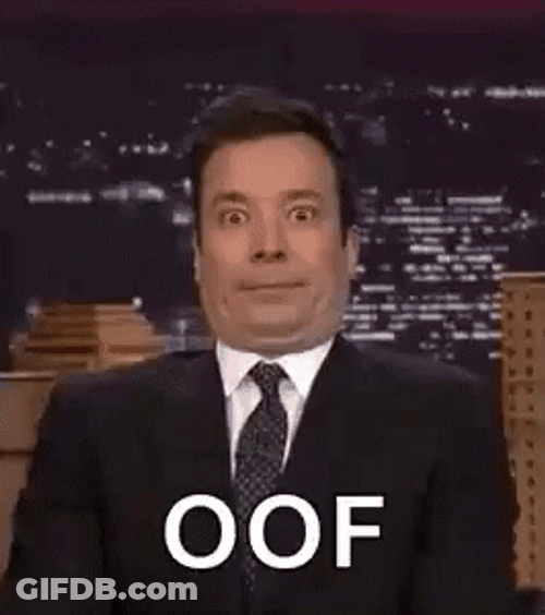 Late Night Talk Show Host Jimmy Fallon Oof Reaction GIF