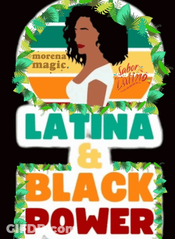Latina & Black Power Poster With Woman GIF