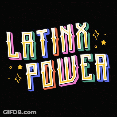 Latinx Power Colorful Letters On Black GIF