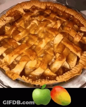 Lattice Apple Pie Next To Apples GIF