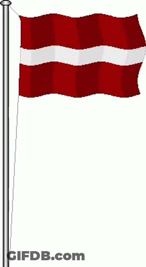 Latvian Flag On Pole GIF