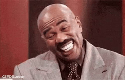 Laughing Bald Man With Mustache In Suit GIF