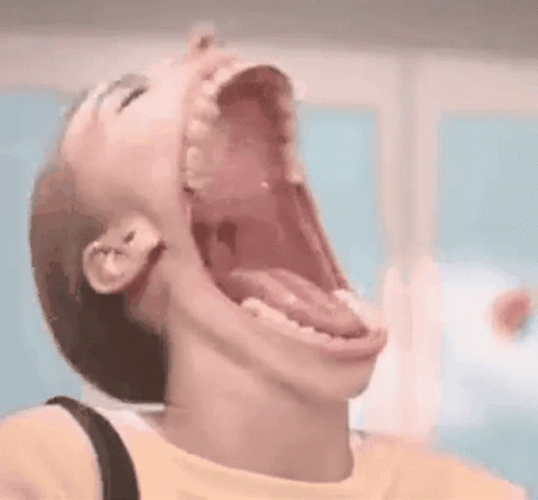 Laughing Big Mouth No Teeth GIF