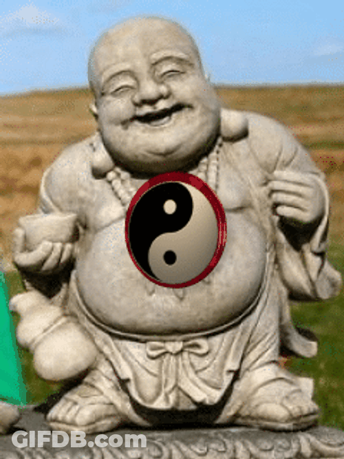 Laughing Buddha Yin Yang Symbol GIF