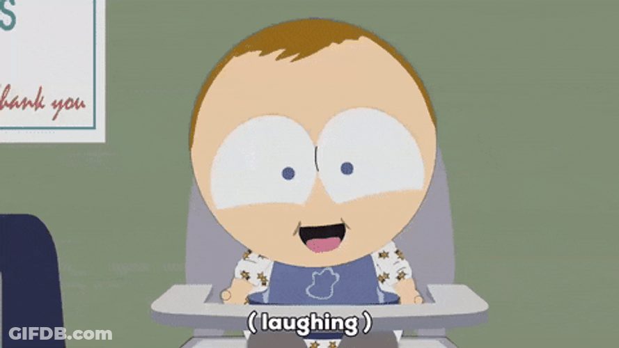 Laughing Cartoon Happy Baby South Park GIF