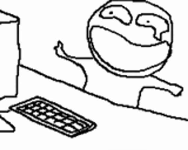 Laughing Cartoon Happy Crying Pointing Computer GIF