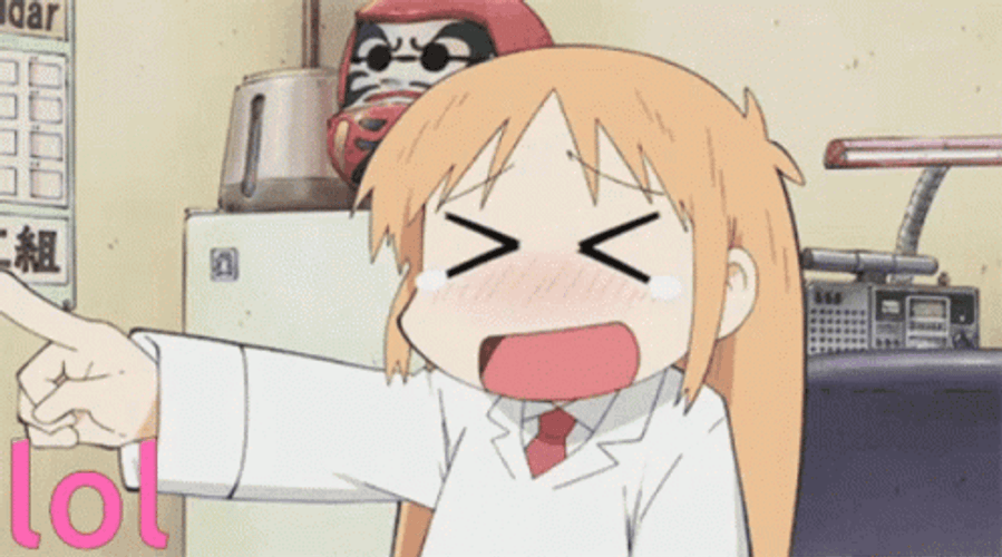 Laughing Cartoon Lol Pointing Anime Girl GIF