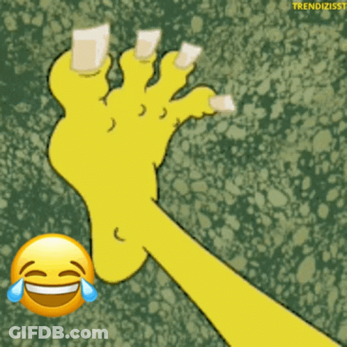Laughing Emoji Next To Foot GIF