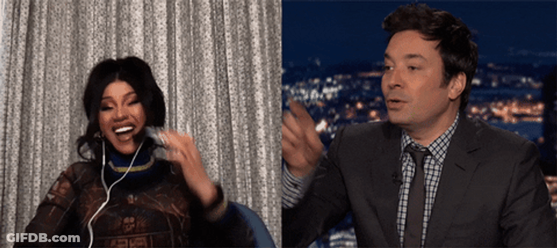 Laughing Hard Cardi B Jimmy Fallon GIF