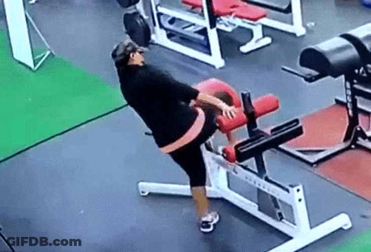 Laughing Hard Gym First Timer Epic Fail GIF