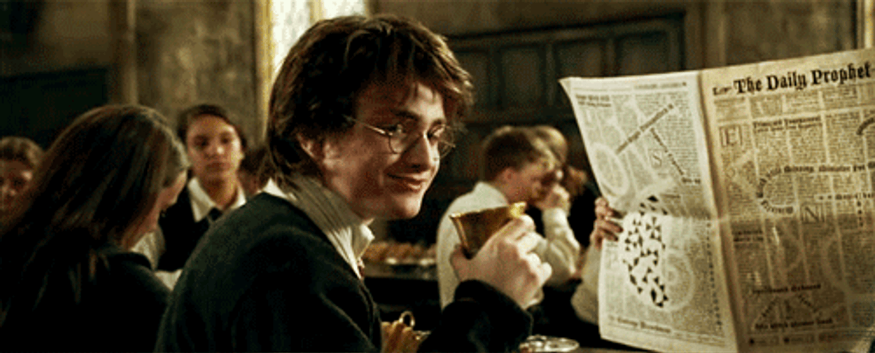 Laughing Hard Harry Potter Water Spill GIF