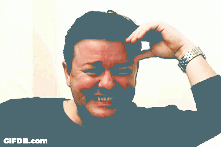Laughing Hard Ricky Gervais GIF