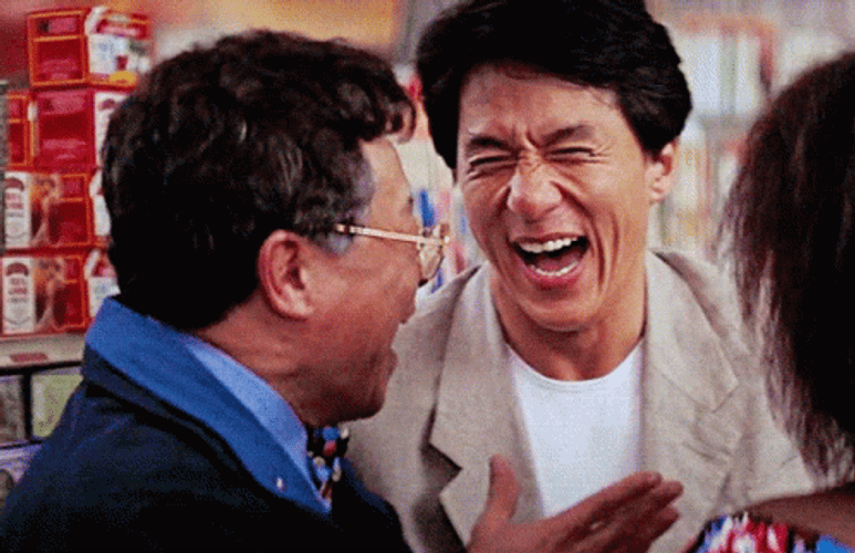 Laughing Jackie Chan GIF