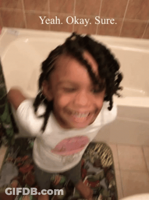 Laughing Kid Says Okay Sure GIF