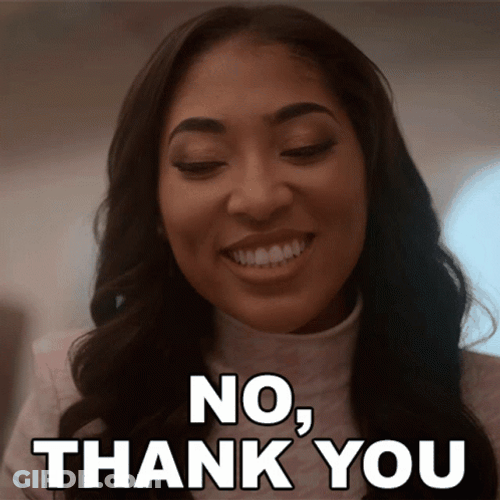 Laughing Lady No Thank You Reaction GIF