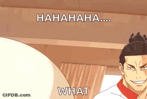 Laughing Man Saying What GIF