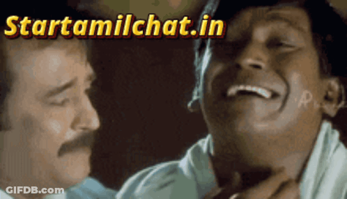 Laughing Man With Mustache Next To Man With Towel GIF