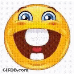 Laughing Smiley With Big Teeth And Red Tongue GIF