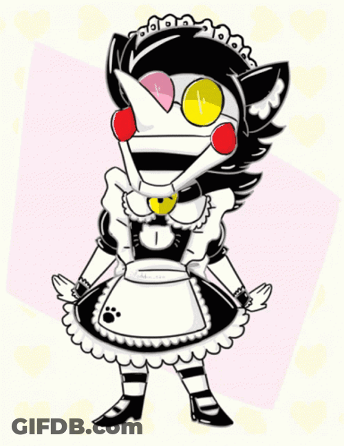 Laughing Spamton Maid Attire GIF