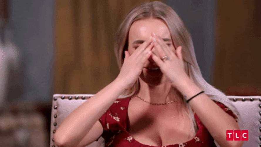 Laughing Then Crying Girl Covering Eyes GIF