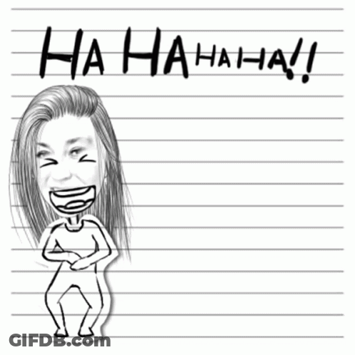 Laughing Woman Drawing With Ha Ha Ha GIF