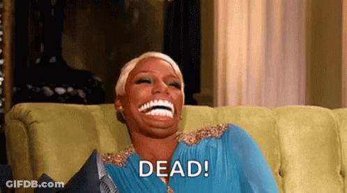 Laughing Woman With Dead On Face GIF