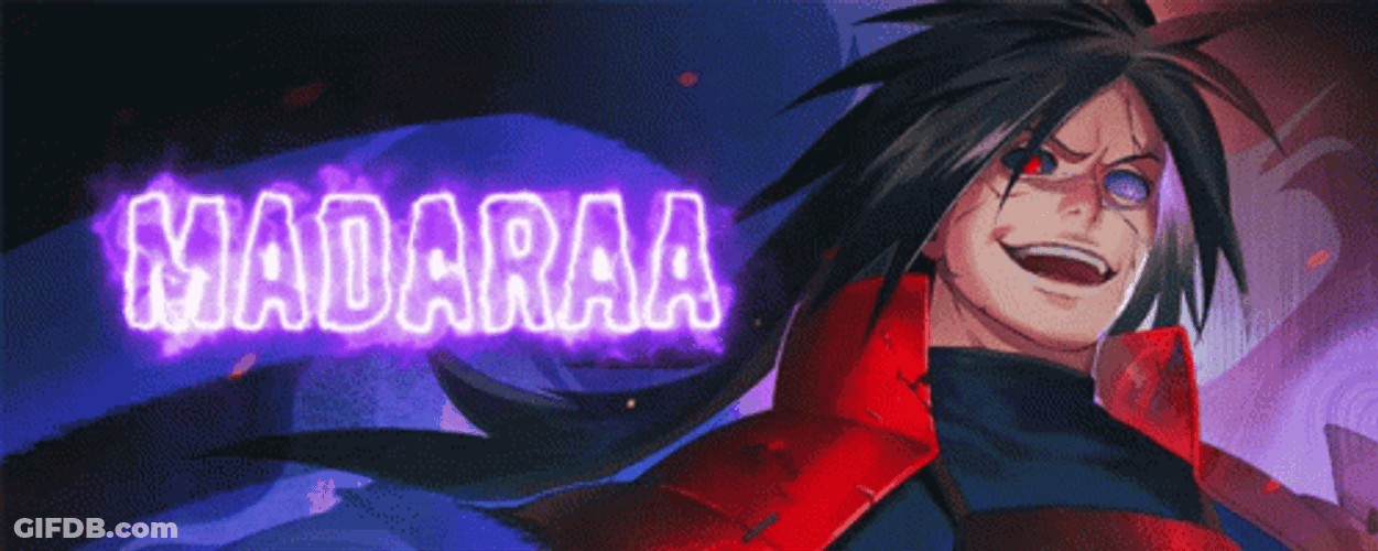 Lauging Madara Uchiha Sharingan Naruto Art GIF