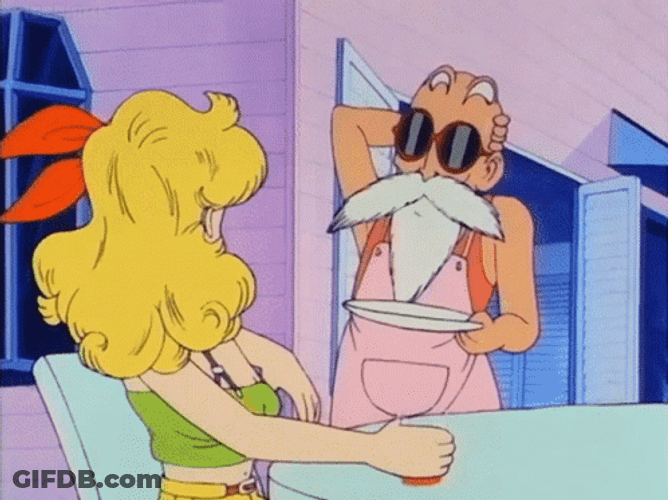 Launch Throwing Juice At Master Roshi GIF
