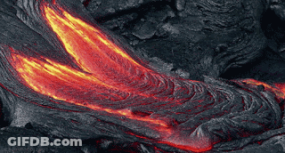 Lava Flowing Through Rocky Surface GIF
