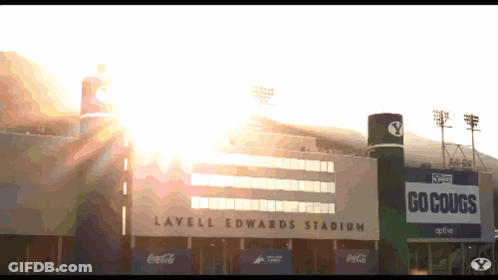 Lavelle Edwards Stadium With Sun Shining Through Windows GIF
