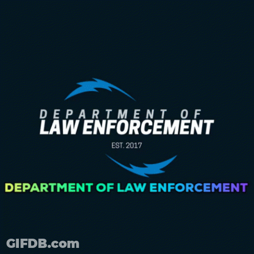 Law Enforcement Logo With Blue Lightning GIF
