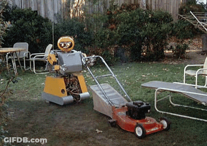 Lawn Mower Deadly Friend Wes Craven Robot GIF